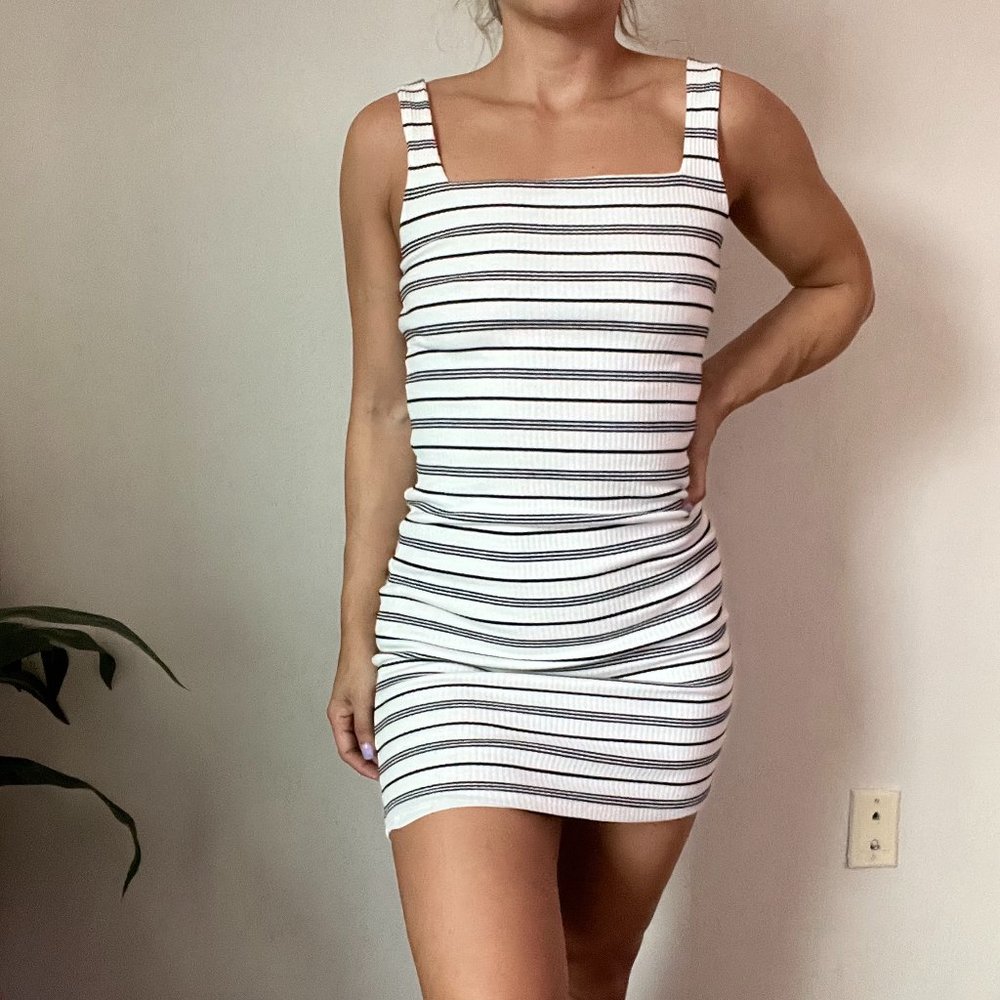 Striped Bodycon Dress S
